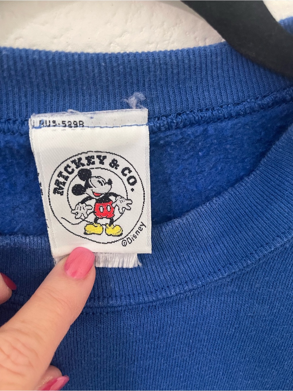 Vintage 1990’s Mickey Mouse Blue Crewneck Sweatshirt - Mickey Established Fun - Picture 3 of 4